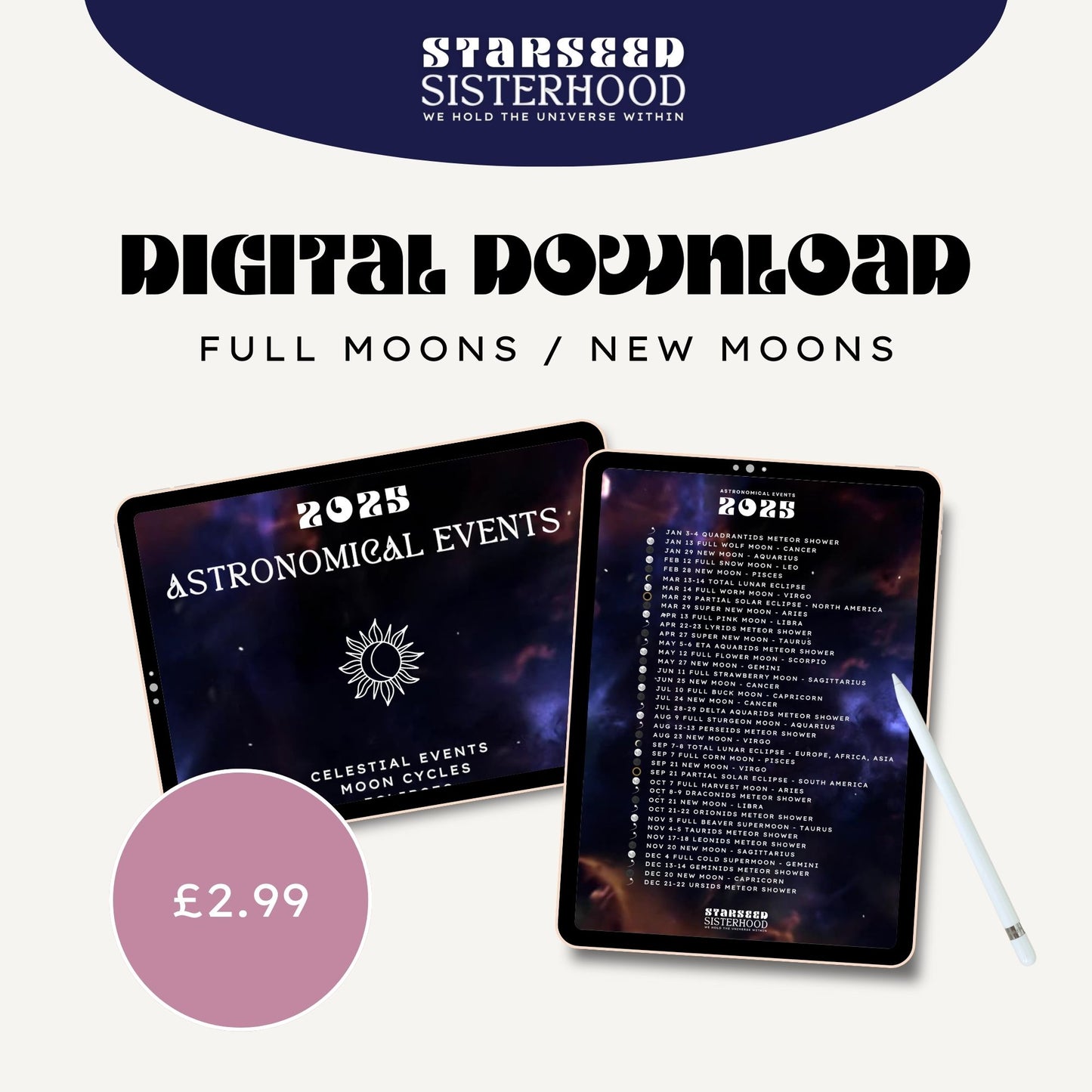 Astronomical Events 2025 – A Celestial Guide - Digital Download