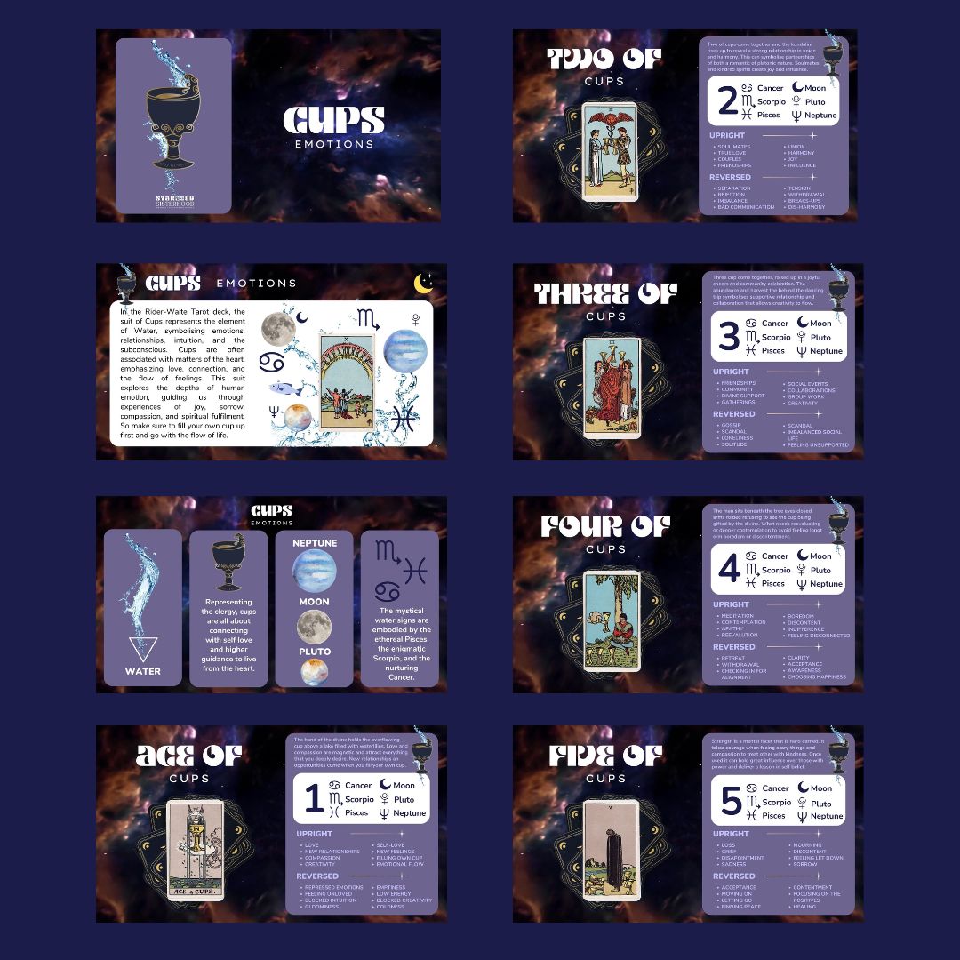 The Suit of Cups Tarot Guide - Digital Download
