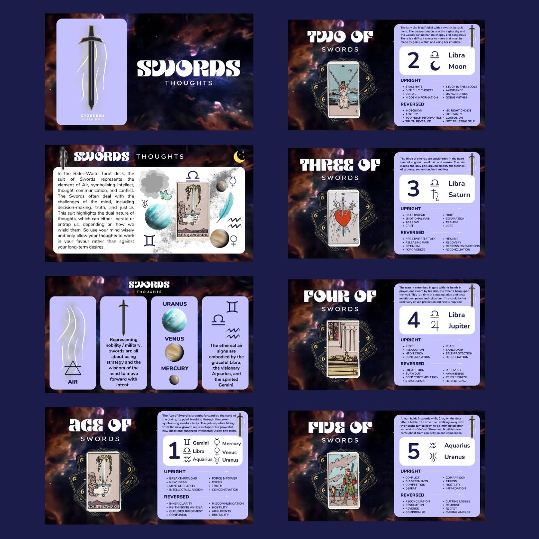 The Suit of Swords Tarot Guide – Digital Download